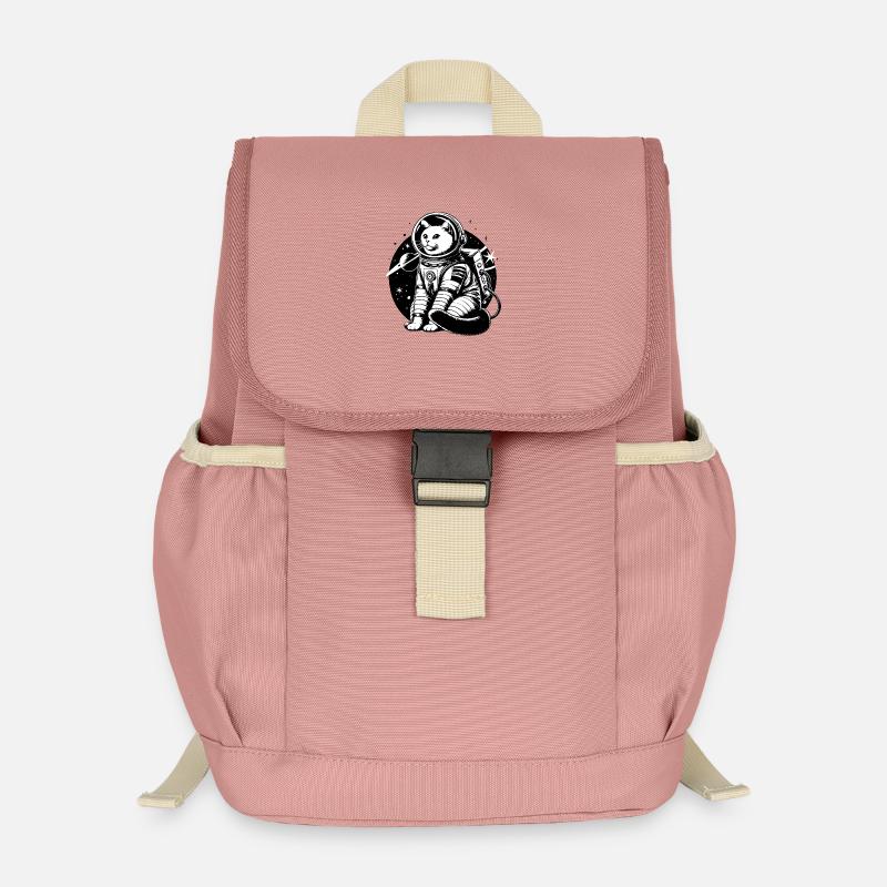 Astronauten Katze - Kinder Recycelter Rucksack - Altrosa