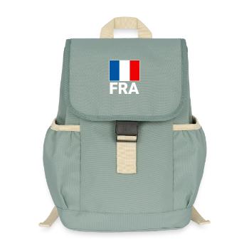 Sportliche Frankreich Flagge mit FRA Abkürzung - Kinder Recycelter Rucksack - Nebelgrün - Vorne