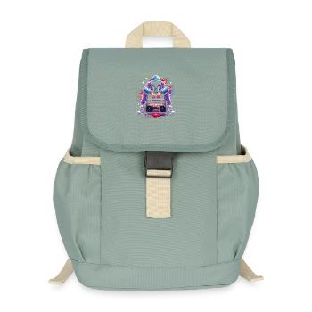 Retro 80s Boombox Illustration - Kids’ Recycled Backpack - stonewash green - Front