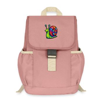 Regenbogen-Mehrfarbige Psychedelische Schnecke - Kinder Recycelter Rucksack - Altrosa - Vorne