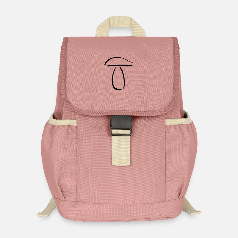 Cèpes aux champignons bâtonnets - Sac à dos enfant recyclé - rose poudré