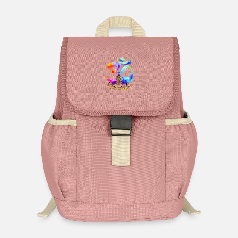 Namaste-Bogen-Iris-Buddha - Kinder Recycelter Rucksack - Altrosa