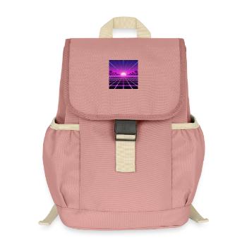 Sonnenuntergang Neon Retrogrid back to 90s - Kinder Recycelter Rucksack - Altrosa - Vorne