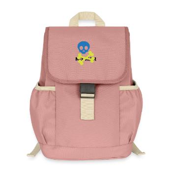 Neon Blue Skull and Crossbones - Kids’ Recycled Backpack - canyon pink - Front