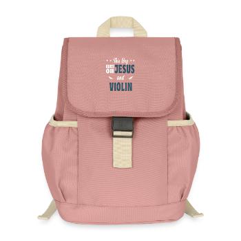 Dieser Junge lebt von Jesus und Violinen - Kinder Recycelter Rucksack - Altrosa - Vorne
