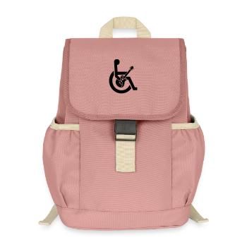 Wheelchair, wheelchair, guitar, guitarist, disability* - Kids’ Recycled Backpack - canyon pink - Front