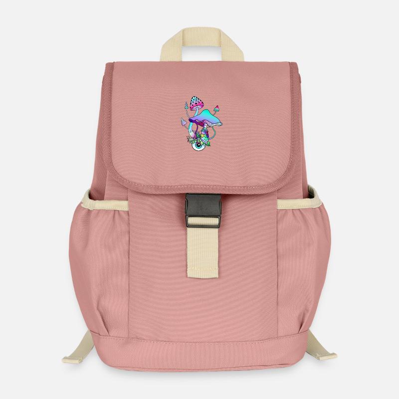 Magic Mushrooms Psychedelic Art - Kinder Recycelter Rucksack - Altrosa