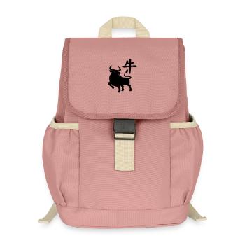 chinese character os with os image, shadow - Kids’ Recycled Backpack - canyon pink - Front