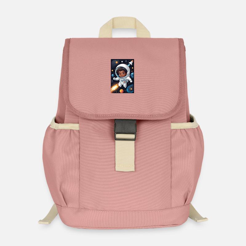 Enfant de l’espace avec combinaison d’astronaute - Sac à dos enfant recyclé - rose poudré