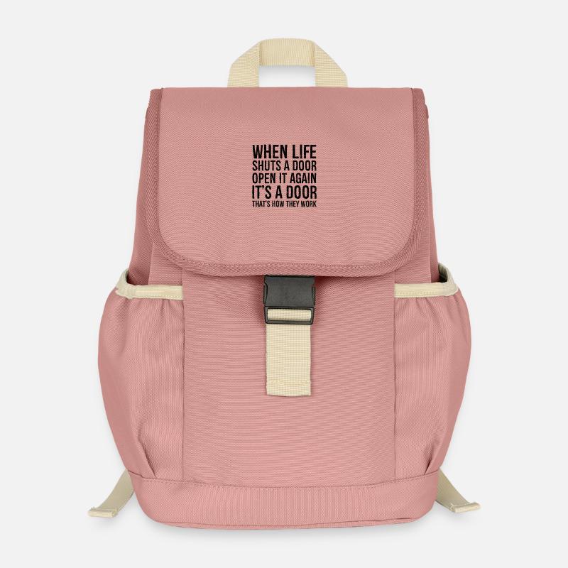 when life shuts a door - Kinder Recycelter Rucksack - Altrosa