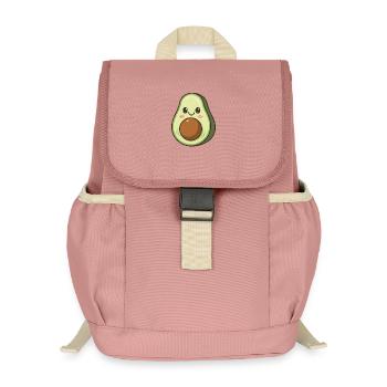 Amateur de nourriture kawaii à base d'avocat - Sac à dos enfant recyclé - rose poudré - Devant
