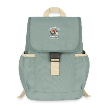 Paper Hoarder Ephemera Collector - Kids’ Recycled Backpack - stonewash green - Front