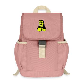 Angry Coffee Man - Kids’ Recycled Backpack - canyon pink - Front