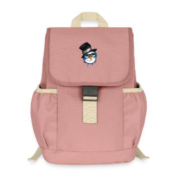 Bonhomme de neige avec des lunettes - Sac à dos enfant recyclé - rose poudré - Devant