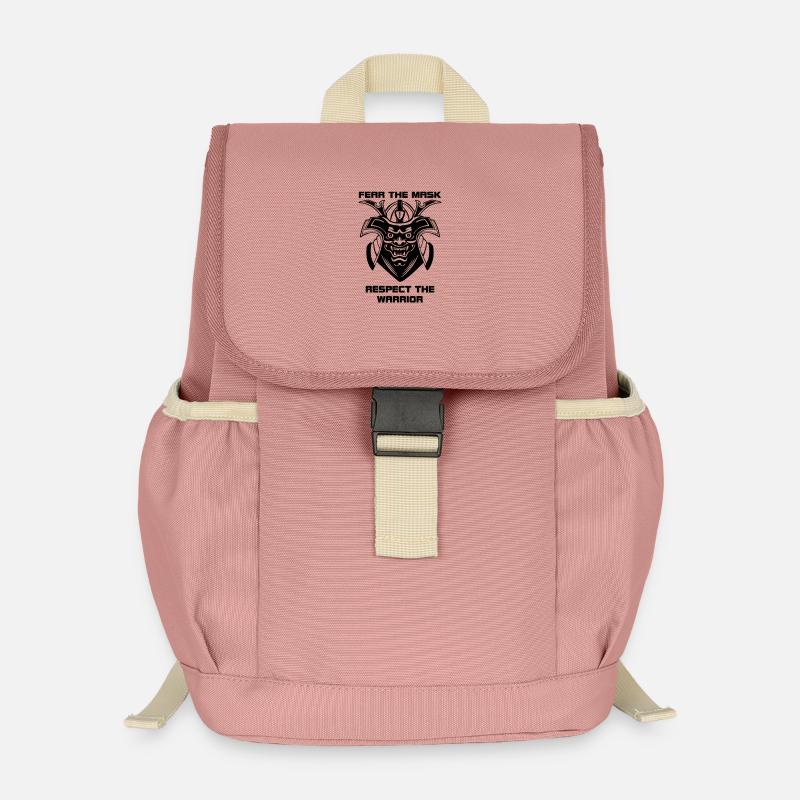 Menpo Maske – Respektiere den Krieger - Kinder Recycelter Rucksack - Altrosa
