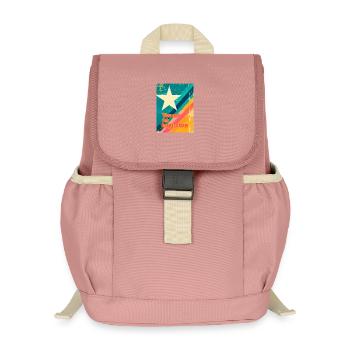 T-shirt de motivation avec étoile et arc-en-ciel - Sac à dos enfant recyclé - rose poudré - Devant