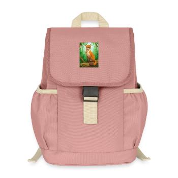 Fossa Elégante chasseresse de Madagascar, épurée, sile - Sac à dos enfant recyclé - rose poudré - Devant