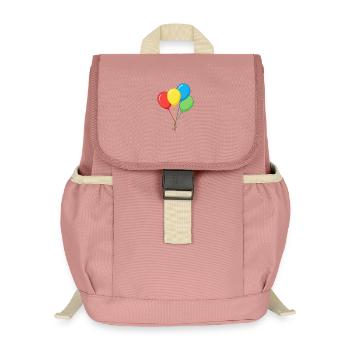 Vier Bunte Luftballons Grafik Illustration - Kinder Recycelter Rucksack - Altrosa - Vorne