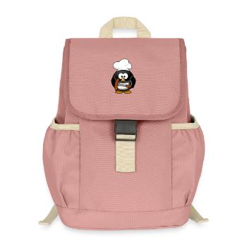Cuisson du pingouin avec des saucisses grillées - Sac à dos enfant recyclé - rose poudré - Devant
