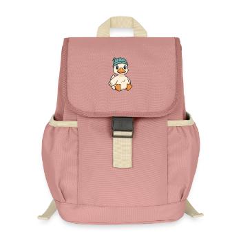 Kuschelige Ente mit Strickmütze - Kinder Recycelter Rucksack - Altrosa - Vorne