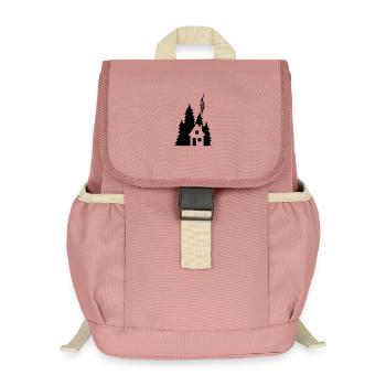 Silhouette Waldhaus Tannen - Design naturel chaleureux - Sac à dos enfant recyclé - rose poudré - Devant