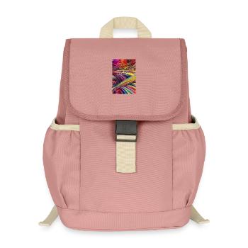 Abstrakte Kunst - Kinder Recycelter Rucksack - Altrosa - Vorne