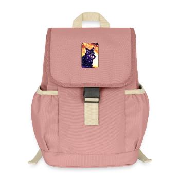 Lila Wolf - Kinder Recycelter Rucksack - Altrosa - Vorne