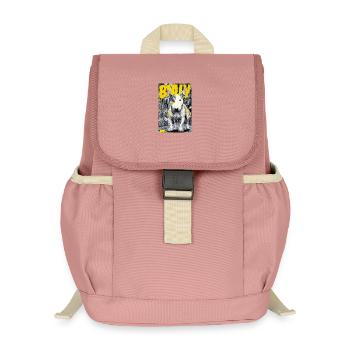 Bull Terrier – Chien des rues urbain dans le style BD - Sac à dos enfant recyclé - rose poudré - Devant