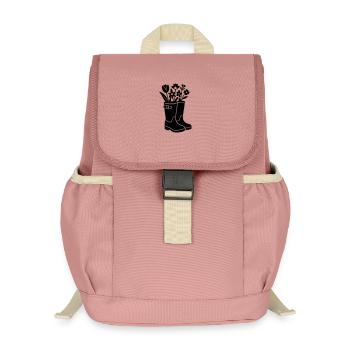 Spring boots with flowers - Kids’ Recycled Backpack - canyon pink - Front