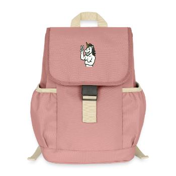 Einhorn-Friedenszeichen Illustration - Kinder Recycelter Rucksack - Altrosa - Vorne