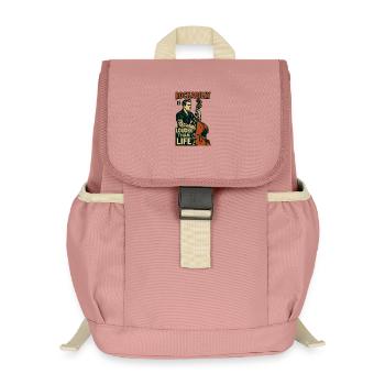 Rockabilly Kontrabass: 50s Musiker & Tattoo Art - Kinder Recycelter Rucksack - Altrosa - Vorne