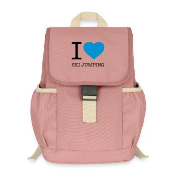 I LOVE SKI JUMPING Skispringen - Kids’ Recycled Backpack - canyon pink - Front