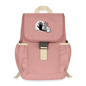 Handschatten Kaninchen 2 clr - Kinder Recycelter Rucksack - Altrosa - Vorne