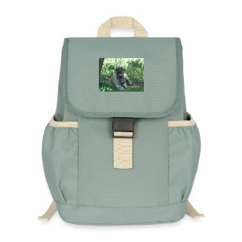 Vieux dogue anglais dans le jardin - Sac à dos enfant recyclé - vert lichen - Devant