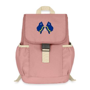 Deux drapeaux croisés depuis Curaçao - Sac à dos enfant recyclé - rose poudré - Devant