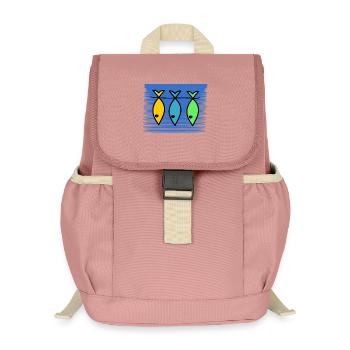FISH. SARDINE. APRIL FOOLS. SEA. OCEAN - Kids’ Recycled Backpack - canyon pink - Front