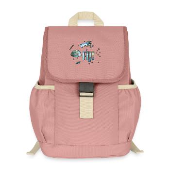 Aquarell Landkarte Fiji - Kinder Recycelter Rucksack - Altrosa - Vorne