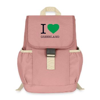I LOVE GREENLAND Grönland - Kinder Recycelter Rucksack - Altrosa - Vorne