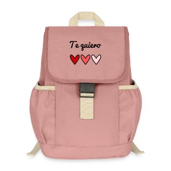 I LOVE YOU. HEART. COUPLE. JUST MARRIED. Bachelorette party - Kids’ Recycled Backpack - canyon pink - Front