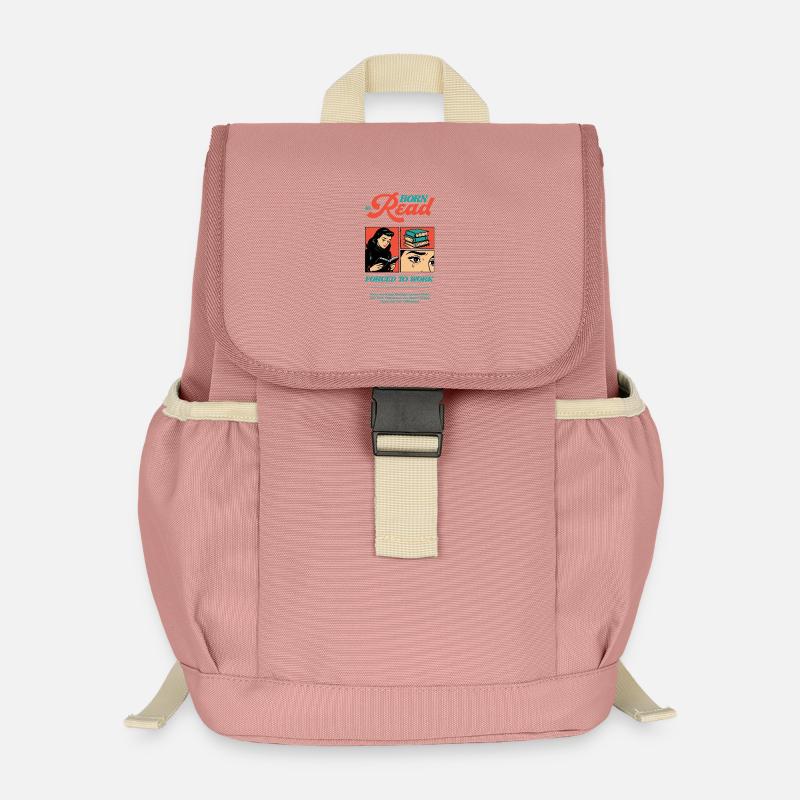 Born To Read Forced to Work - Kids’ Recycled Backpack - canyon pink