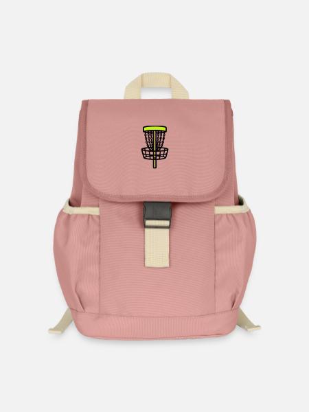 Discgolf Korb Ziel Logo - Kinder Recycelter Rucksack - Altrosa