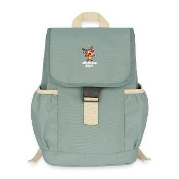 Rentier mit Mistelzweig - Kinder Recycelter Rucksack - Nebelgrün - Vorne