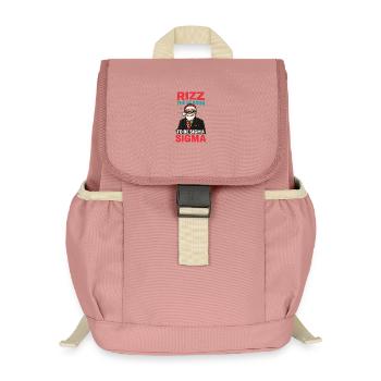 Rizz Weihnacht Sigma Santa Weihnachtsmann Gen Z - Kinder Recycelter Rucksack - Altrosa - Vorne