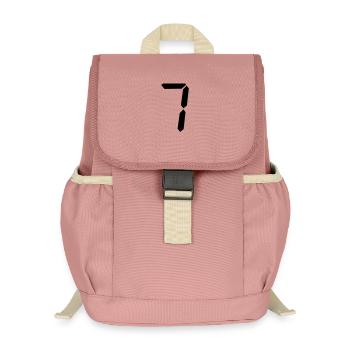 digitale_zahl_7- - Kinder Recycelter Rucksack - Altrosa - Vorne