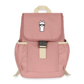 Lama Wütend Cool Sonnenbrille Pelzig Alpaka Sauer - Kinder Recycelter Rucksack - Altrosa - Vorne