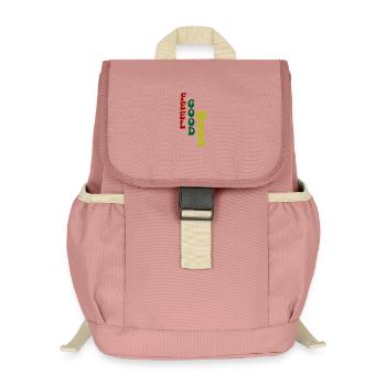 Feel Good Mood Vertical Typography - Kids’ Recycled Backpack - canyon pink - Front