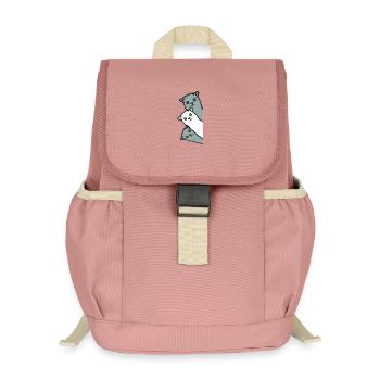 3 Alpacas Llamas Looking Curious Animal Heads Joy - Kids’ Recycled Backpack - canyon pink - Front