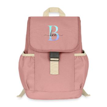 B| Monogramm | Name | Ben | Watercolor - Kinder Recycelter Rucksack - Altrosa - Vorne