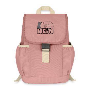 Chat câlin en mode veille No Sagerin Sager - Sac à dos enfant recyclé - rose poudré - Devant