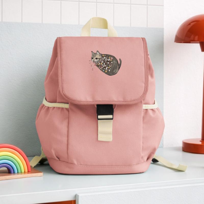 Candy Pattern Candy Cat Kids’ Recycled Backpack